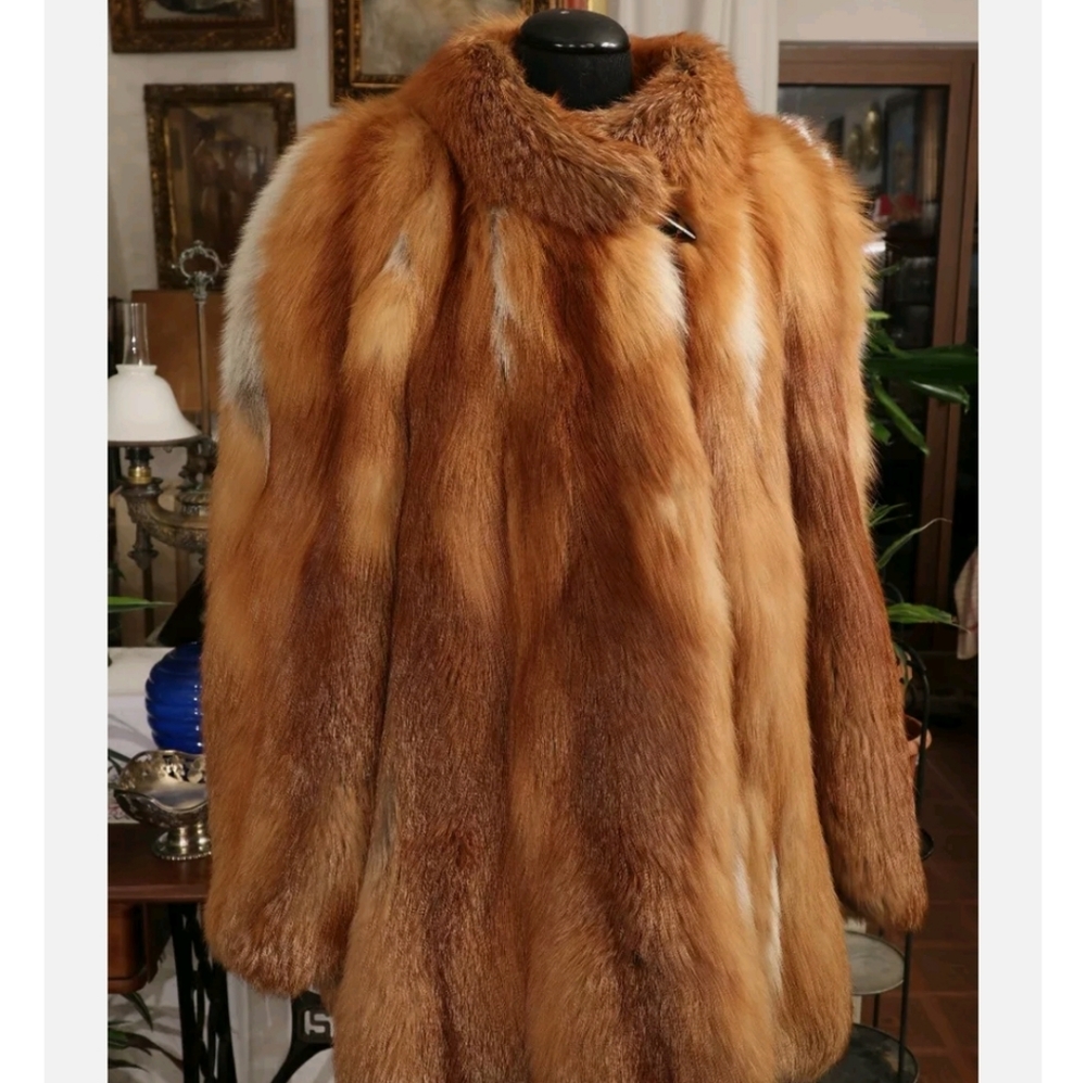 Luxury Canadian Red Fox Fur Coat, MINT